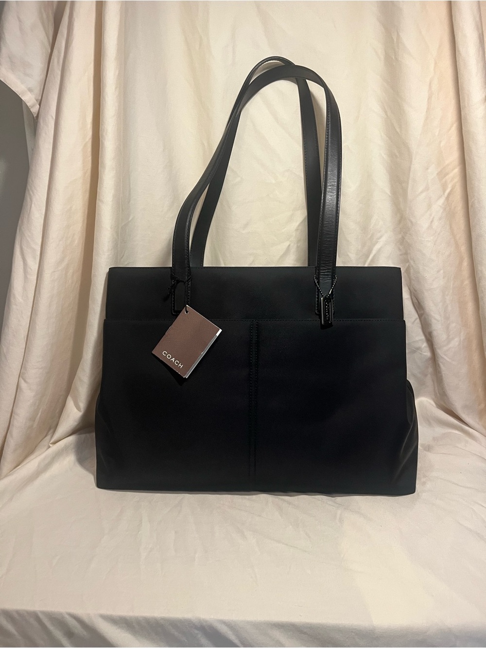 COACH Auth. | Large Black Tote with Leather Straps - Picture 9 of 15
